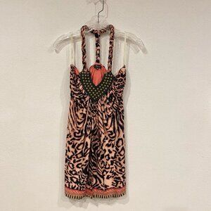 Sky Y2K Animal Print Studded Dress Size Medium EUC
